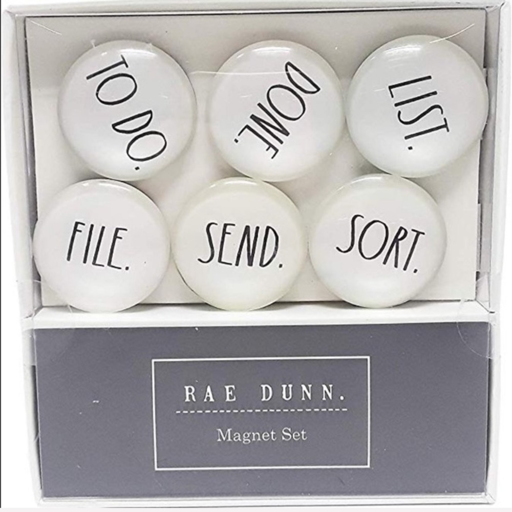 NWT Rae Dunn Set 6 glass-Dome Magnets - Picture 2 of 6